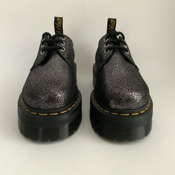 Dr. Martens Quad Platform Crackled Metallic Leather 1461 Quad Boots 8 - Picture 5 of 12